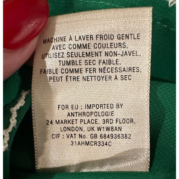 Anthropologie Vanessa Virginia Colmia Emerald Green Skirt - XL NWOT - Picture 7 of 10